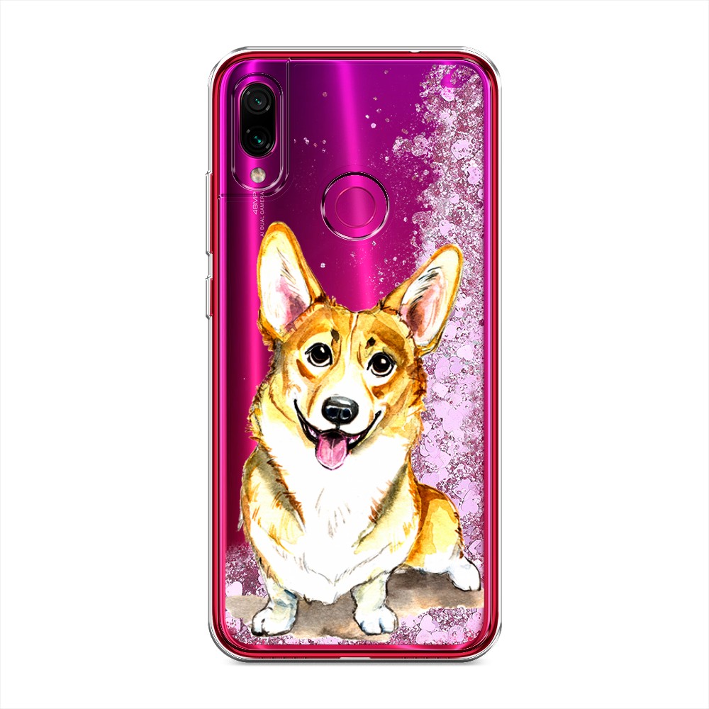 

Жидкий чехол с блестками "Малыш корги" на Xiaomi Redmi Note 7