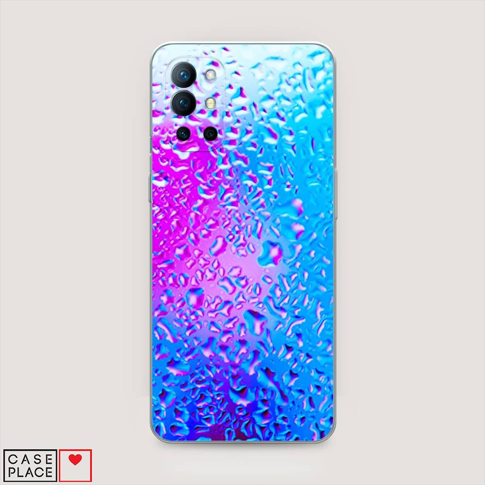 

Чехол на OnePlus 9R "Капли на стекле", Голубой;розовый, 151650-3