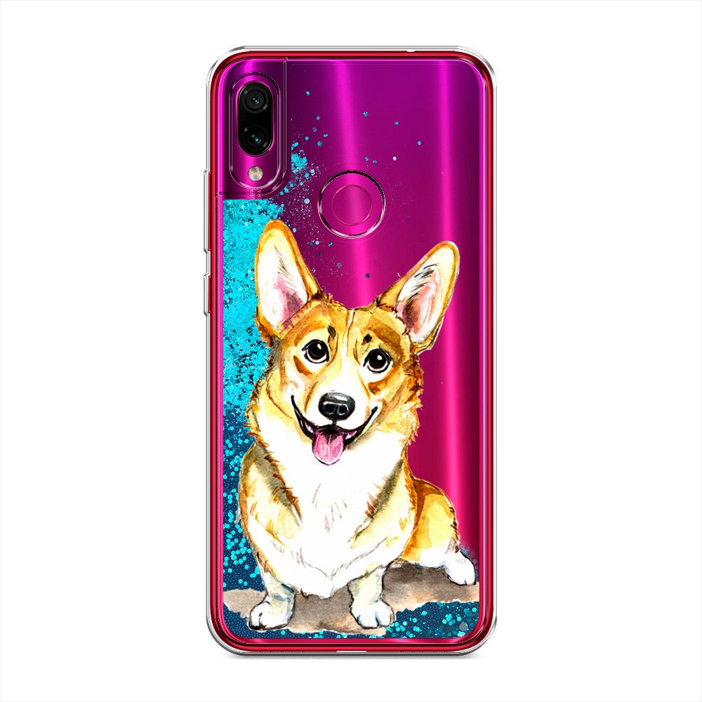 

Жидкий чехол с блестками "Малыш корги" на Xiaomi Redmi Note 7