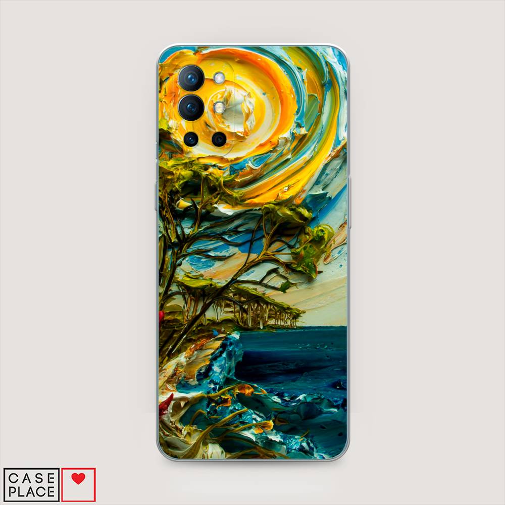 

Чехол на OnePlus 9R "Солнце живопись", Желтый;синий, 151650-4