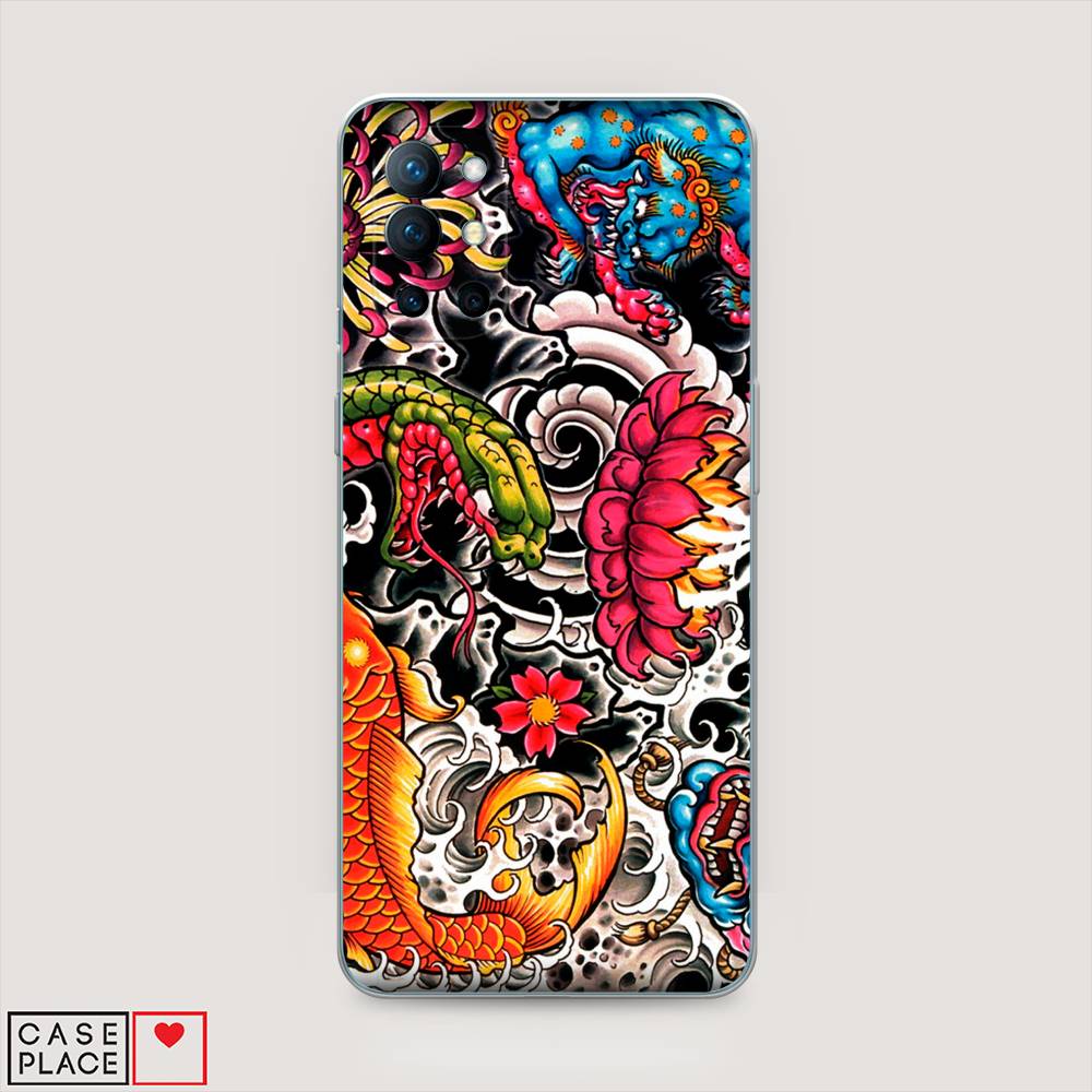 

Чехол на OnePlus 9R "Японское искусство", Красный;оранжевый;голубой, 151650-4