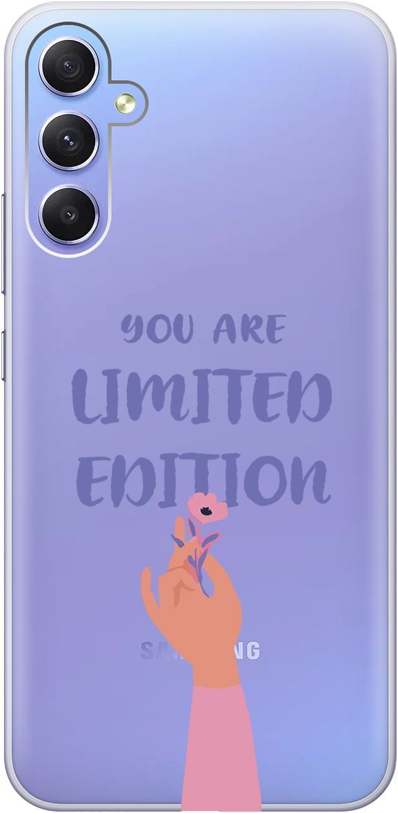

Чехол на Samsung Galaxy A34 5G с 3D принтом "Limited Edition" прозрачный, Прозрачный;розовый, 158723