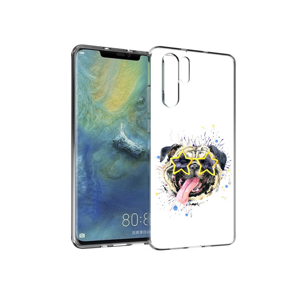 

Чехол MyPads Tocco для Huawei P30 Pro мопс боксер, Прозрачный, Tocco