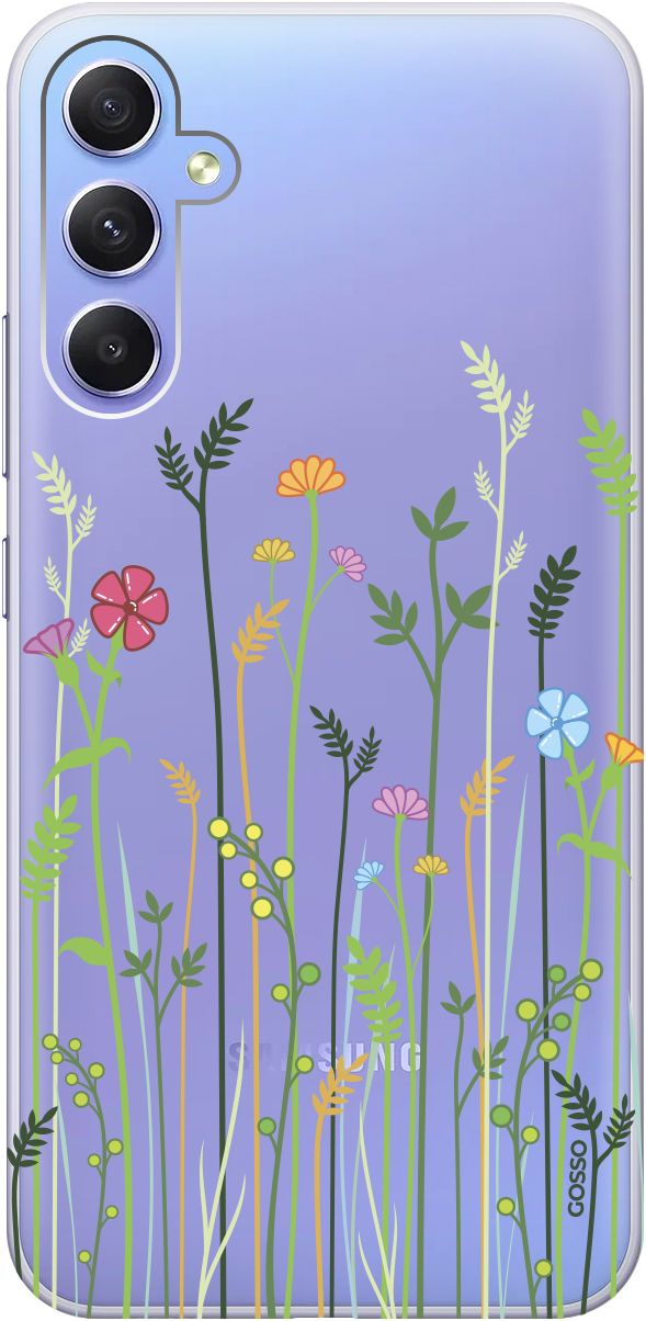 

Чехол на Samsung Galaxy A34 5G с 3D принтом "Flowers and Fern" прозрачный, Прозрачный;желтый, 158723