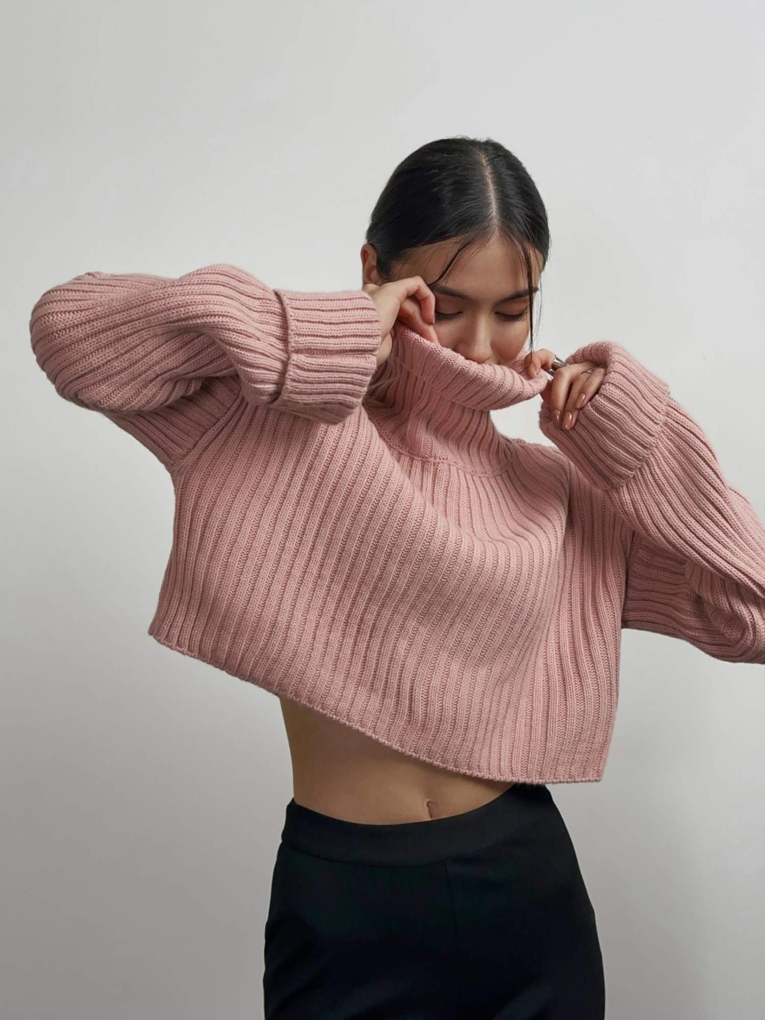 Свитер женский Feelz Crop Neck розовый onesize