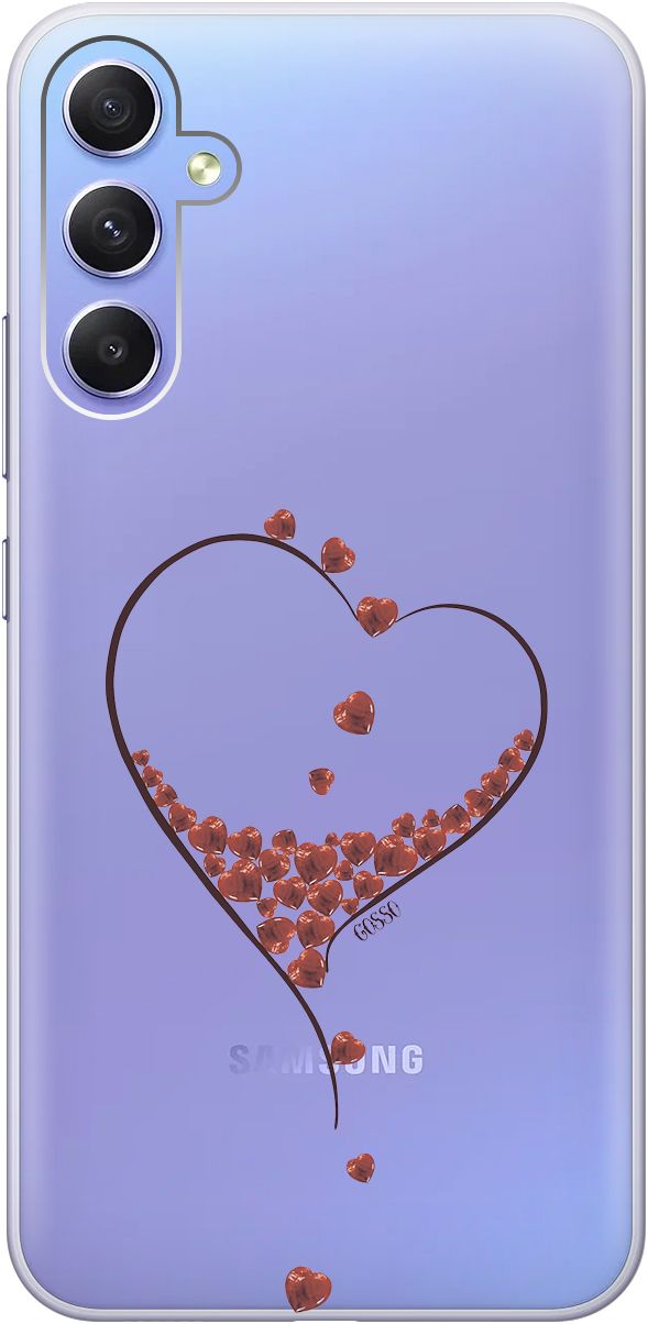 

Чехол на Samsung Galaxy A34 5G с 3D принтом "Little hearts" прозрачный, Прозрачный;черный, 158723