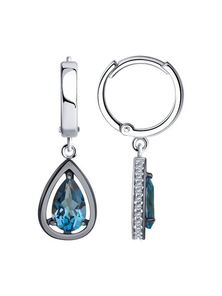 

Серьги из серебра TEO MAORI 892022621, топаз/фианит, 892022621