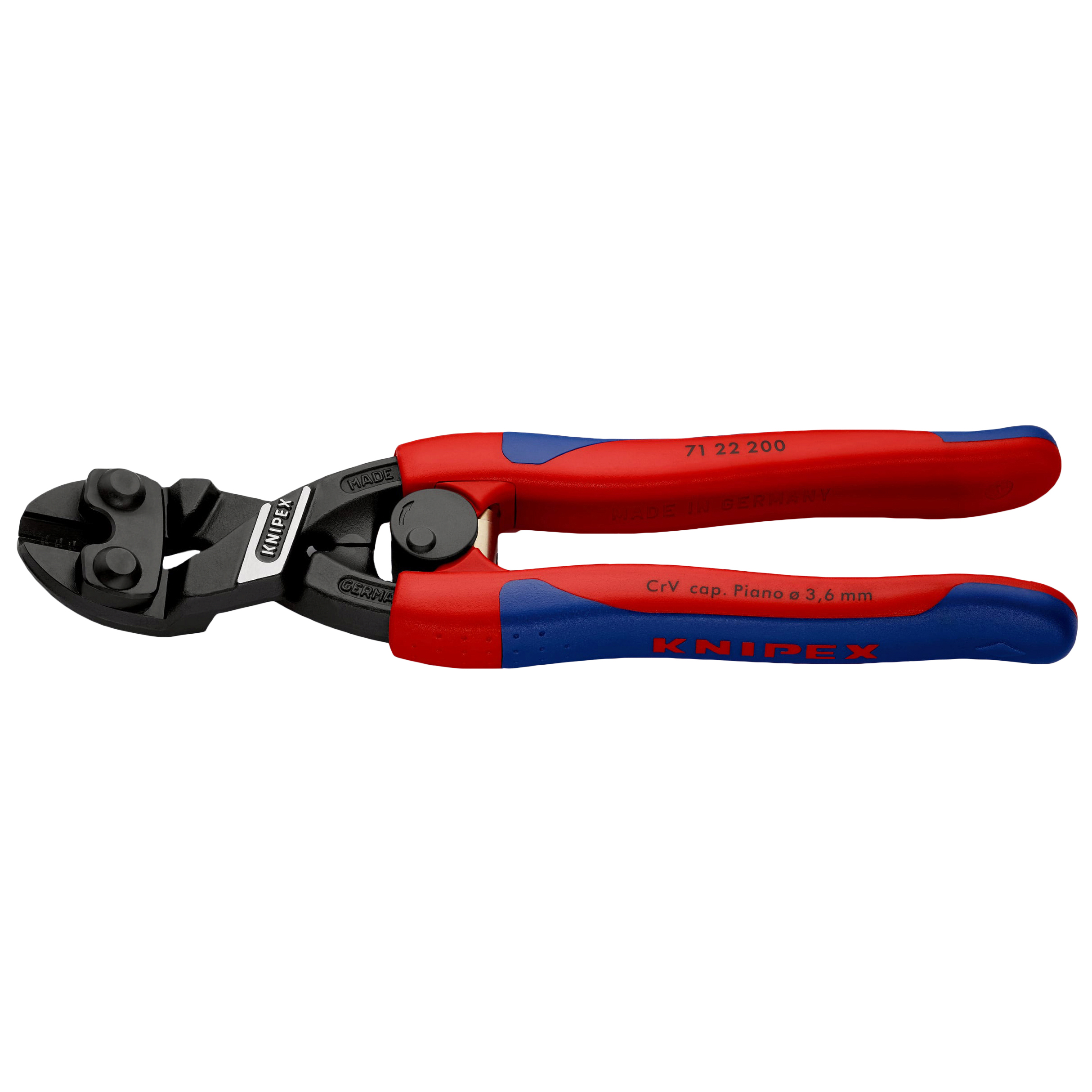 

Knipex Болторез компактный CoBolt, с пружиной, голова 20, 200 мм, чёрный, 2К ручки, KN-712