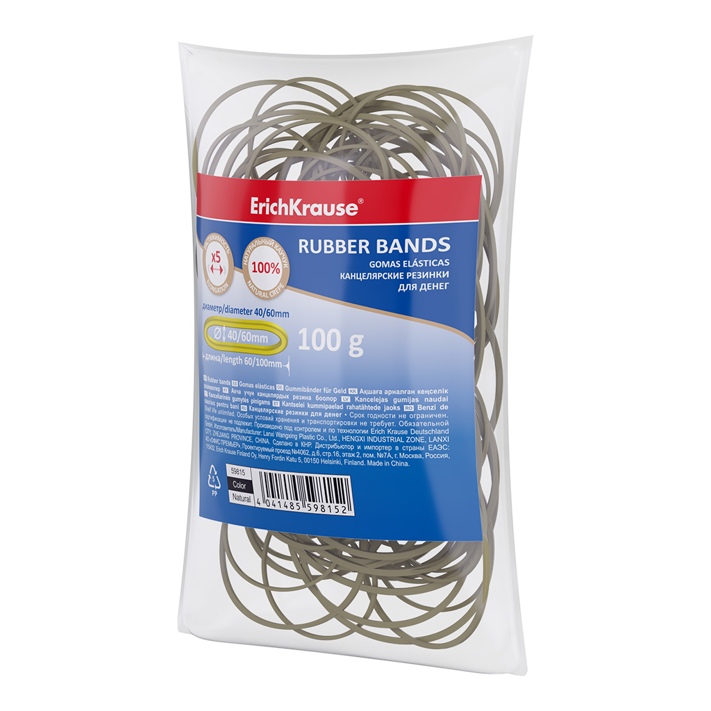 

Канцелярские резинки для денег ErichKrause 59815 диаметр 40 мм, 60 мм, длина 60 мм, 100 мм, Разноцветный