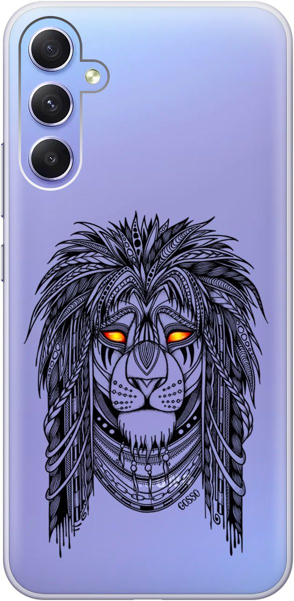 

Чехол на Samsung Galaxy A34 5G с 3D принтом "Grand Leo" прозрачный, Прозрачный;красный, 158723