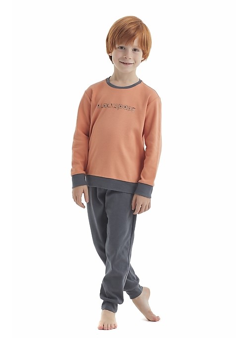 Пижама детская BlackSpade BS40110, оранжевый с серым, 164