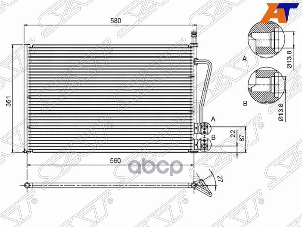 

Радиатор Кондиционера Ford Fusion/Fiesta 1.2/1.4/1.6 01-08/Mazda 2 1.3/1.4/1.6 02 Sat арт.