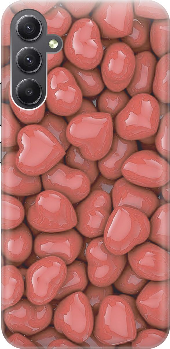 

Чехол на Samsung Galaxy A34 5G "Красные сердечки", Красный, 158709