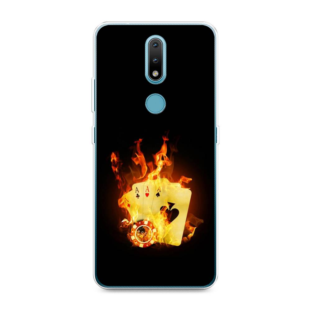 

Чехол Awog на Nokia 2.4 / Нокиа 2.4 "Горящие карты", Черный;оранжевый, 123850-9