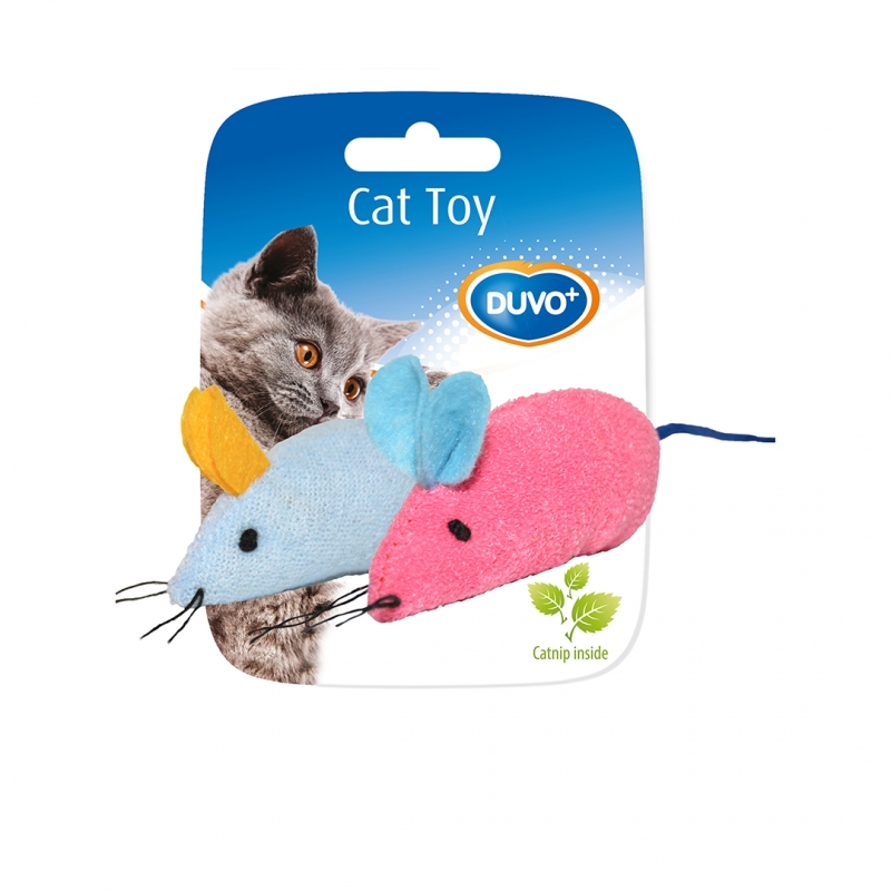 Мягкая игрушка для кошек Duvo+ Две мышки, с кошачьей мятой, полиэстер, 6 см