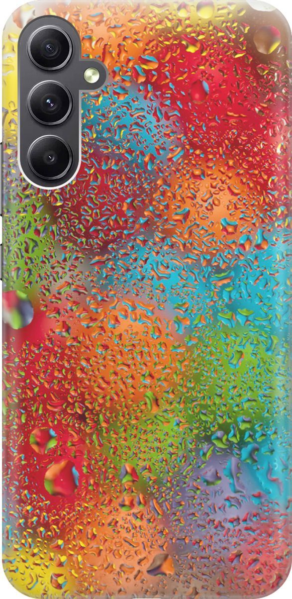 

Чехол на Samsung Galaxy A34 5G "Капли и разноцветные шары", Голубой;зеленый, 158706