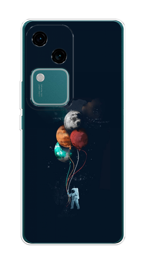

Чехол на Vivo V30/S18 "Космонавт с шариками", Разноцветный, 2610250-1