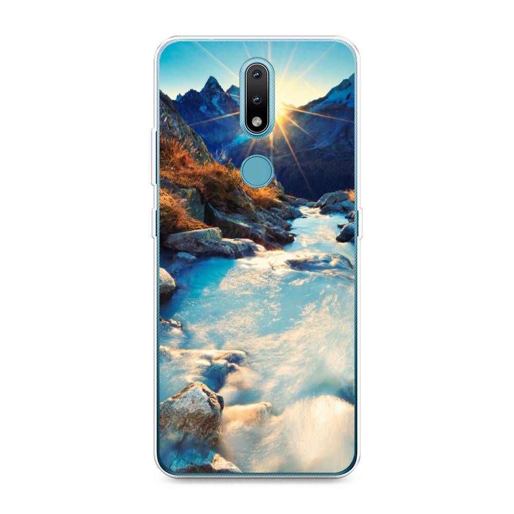 

Чехол Awog на Nokia 2.4 / Нокиа 2.4 "Восход 7", Коричневый;белый;голубой, 123850-4