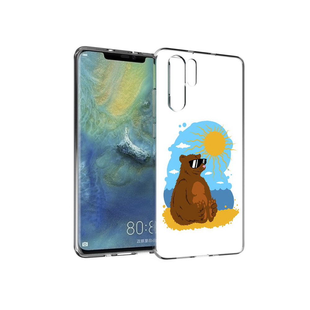 

Чехол MyPads Tocco для Huawei P30 Pro медведь на чиле, Прозрачный, Tocco