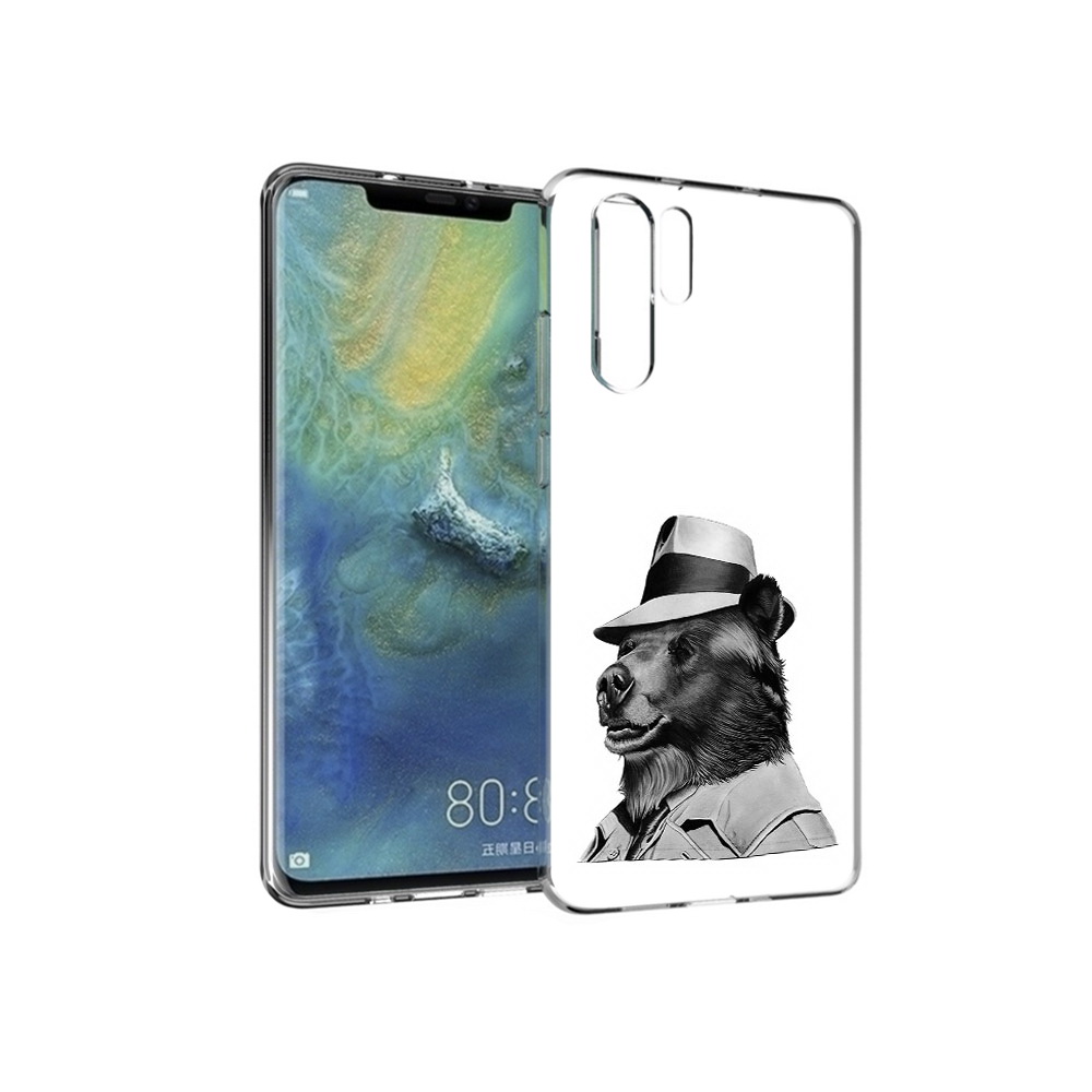 

Чехол MyPads Tocco для Huawei P30 Pro медведь в шляпе, Прозрачный, Tocco