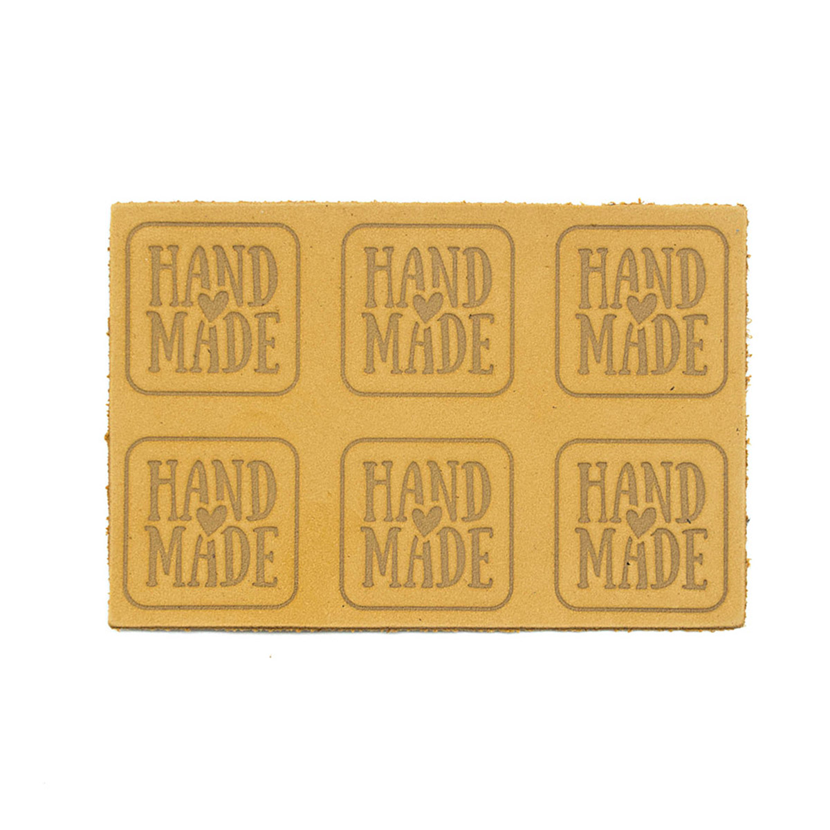 

7050 Аппликации из кожи пришивные Hand Made 3*3см, 6шт (48 песочный)