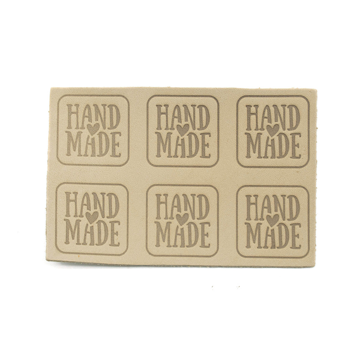 

7050 Аппликации из кожи пришивные Hand Made 3*3см, 6шт (41 бежевый)
