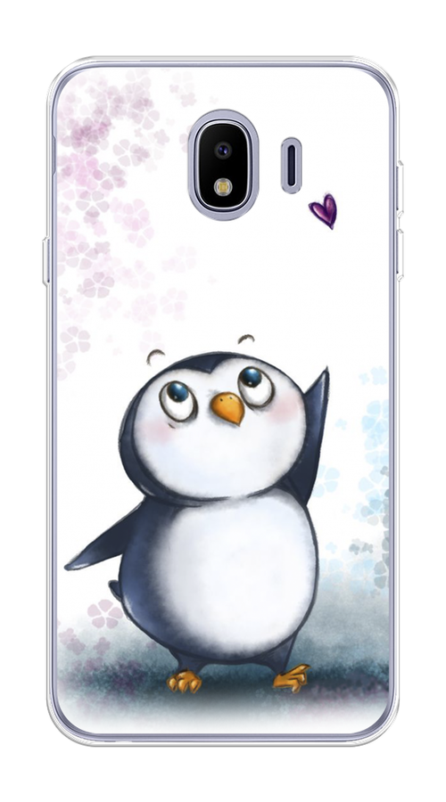 

Чехол Awog на Samsung Galaxy J4 "Пингвин и сердечко", Белый, 26450-1
