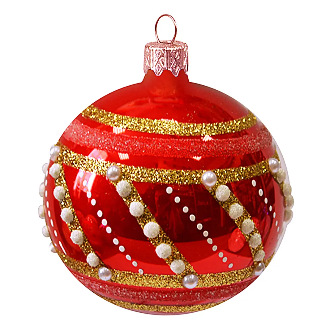 

Шар на ель Золотое плетение 81974400 8 см 1 шт. красный, Золотое плетение