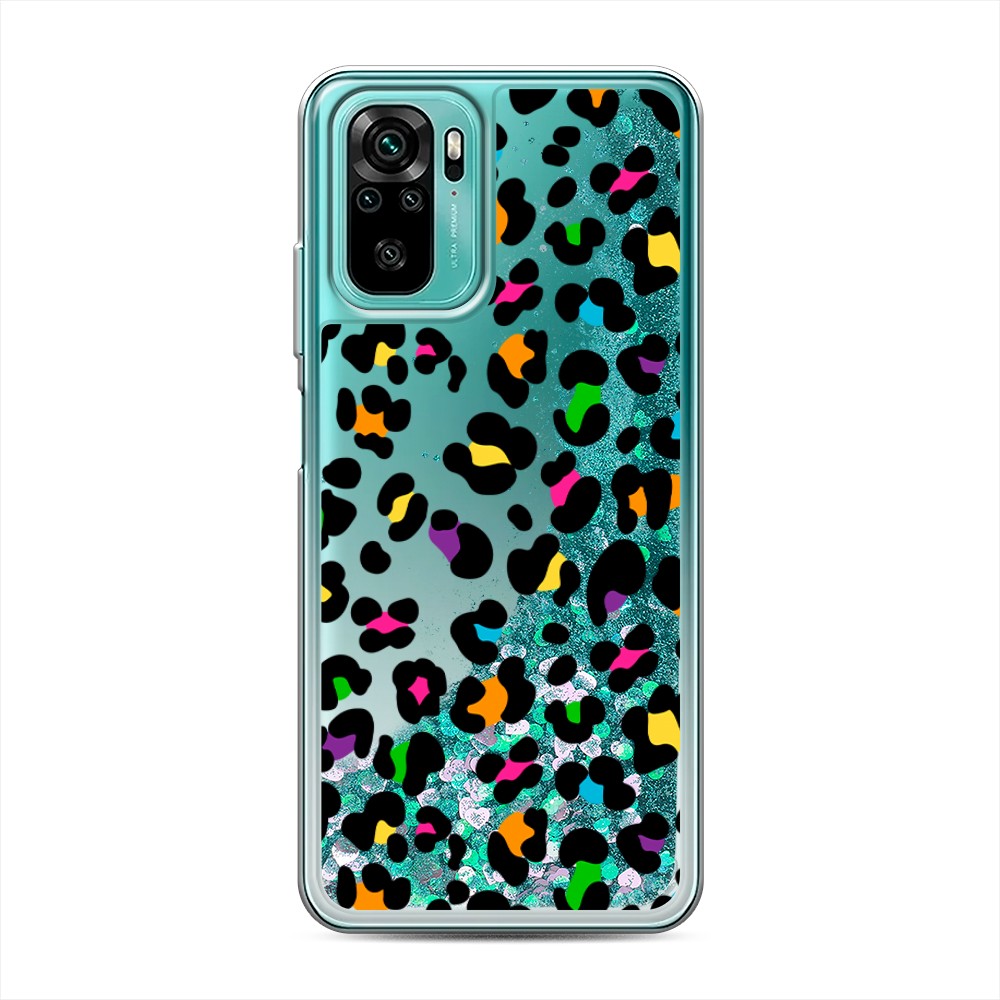 

Жидкий чехол с блестками "Яркий леопард" на Xiaomi Redmi Note 10S