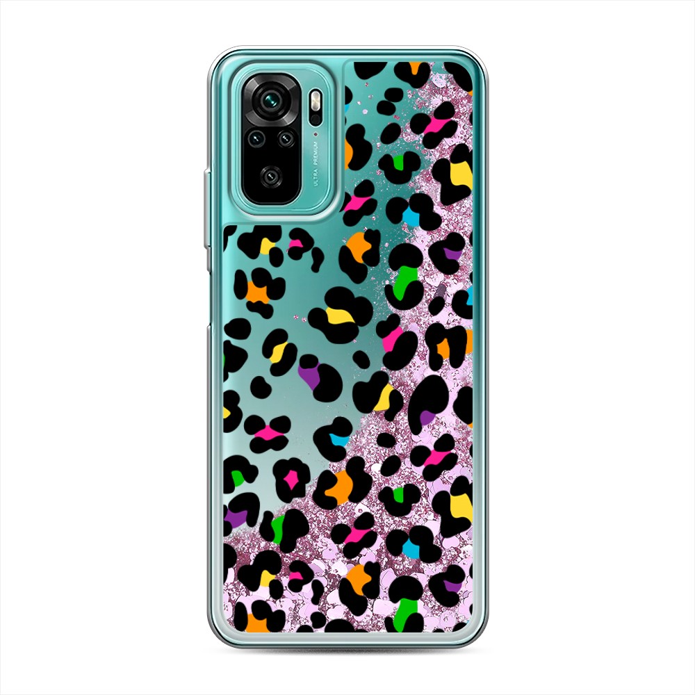 

Жидкий чехол с блестками "Яркий леопард" на Xiaomi Redmi Note 10S