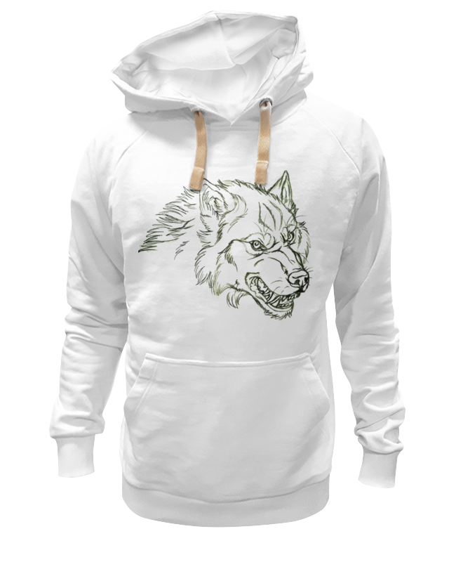 

Худи унисекс Printio Angry wolf толстовка белое S, Белый, Angry wolf толстовка