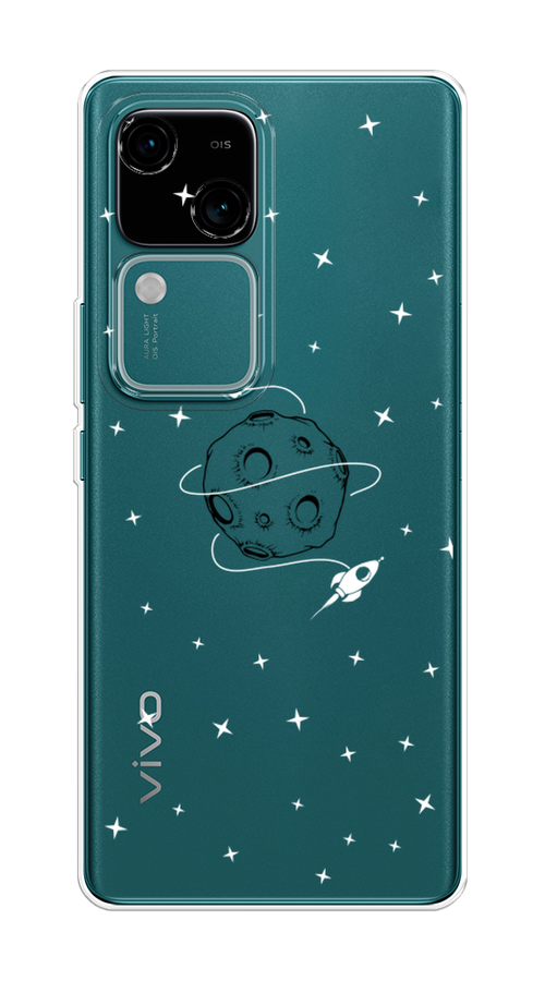 

Чехол на Vivo V30/S18 "Полет вокруг луны", Белый;серый;черный, 2610150-1