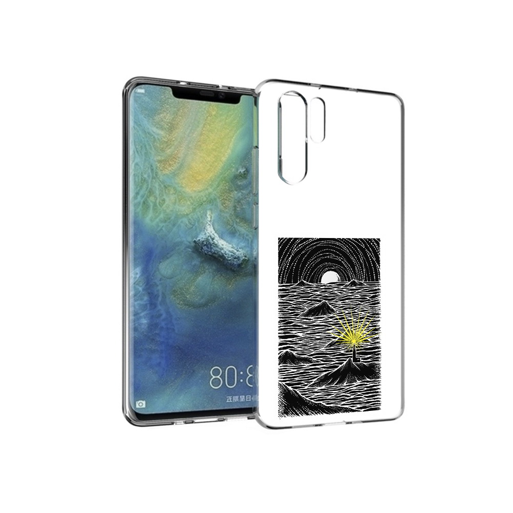 

Чехол MyPads Tocco для Huawei P30 Pro маяк в черно белом море, Прозрачный, Tocco