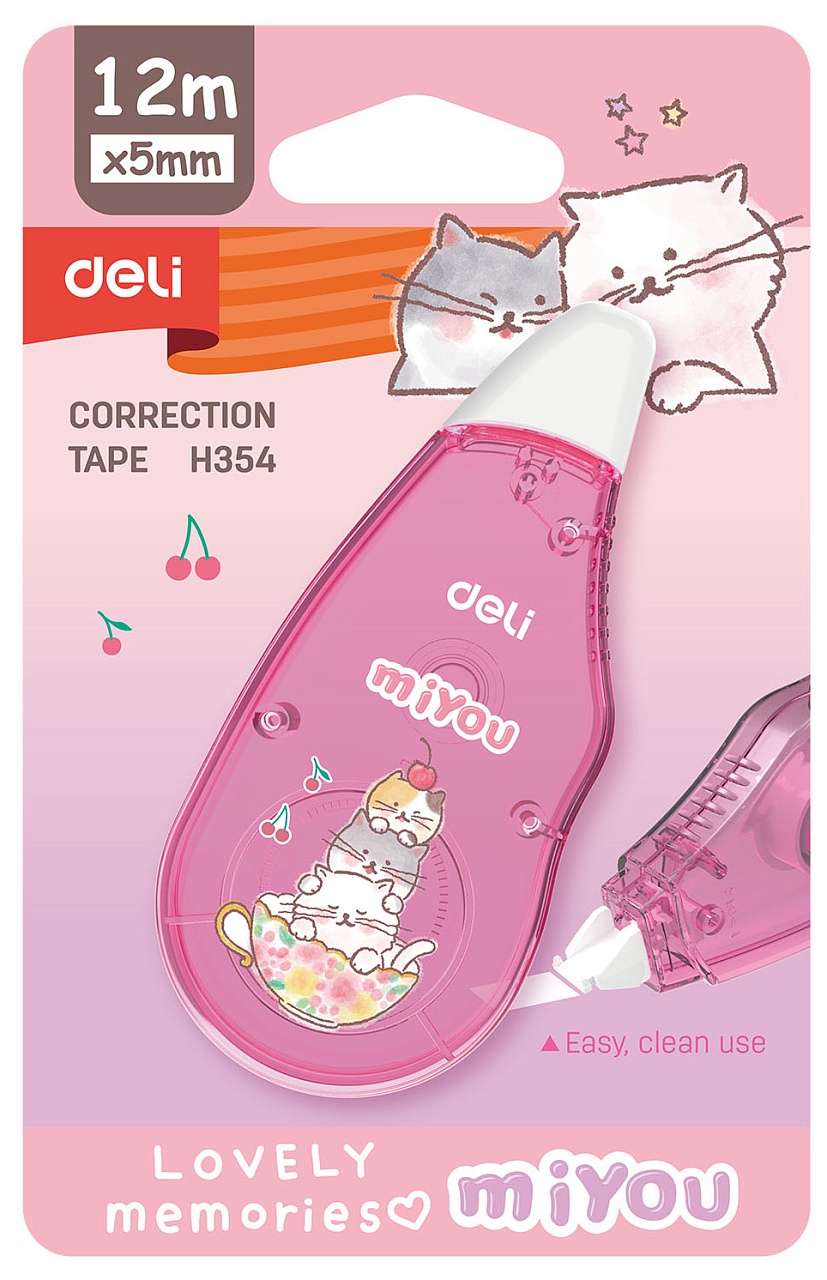 

Лента коррект. Deli EH354 12мx5мм ассорти белый блистер (24 шт в упаковке) 6921734908926
