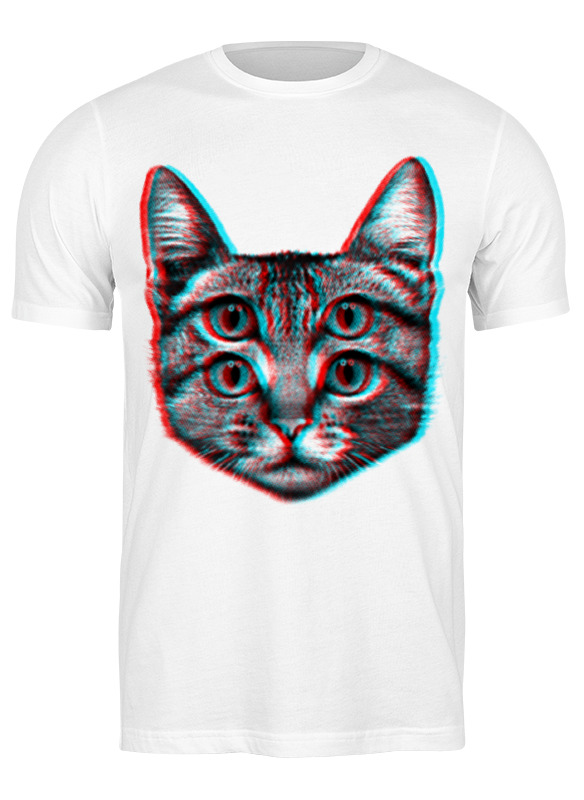 

Футболка мужская Printio Кот 3d белая M, Белый, Кот 3d