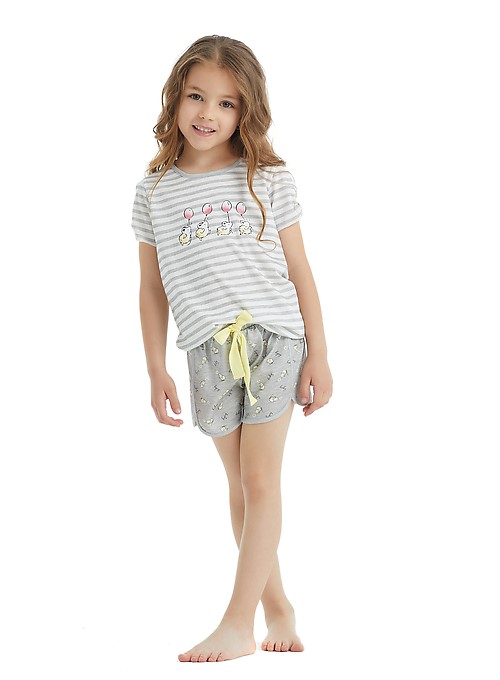 Пижама детская BlackSpade BS60275, серый меланж, 140