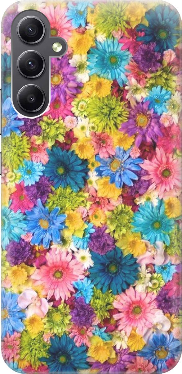 

Чехол на Samsung Galaxy A34 5G "Поле разноцветных цветов", Голубой;желтый, 158714