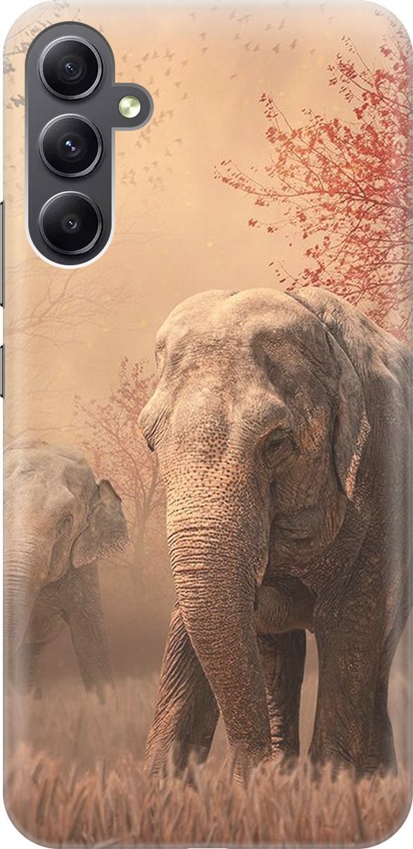 

Чехол на Samsung Galaxy A34 5G "Закатный песочный слон", Коричневый;черный, 158713