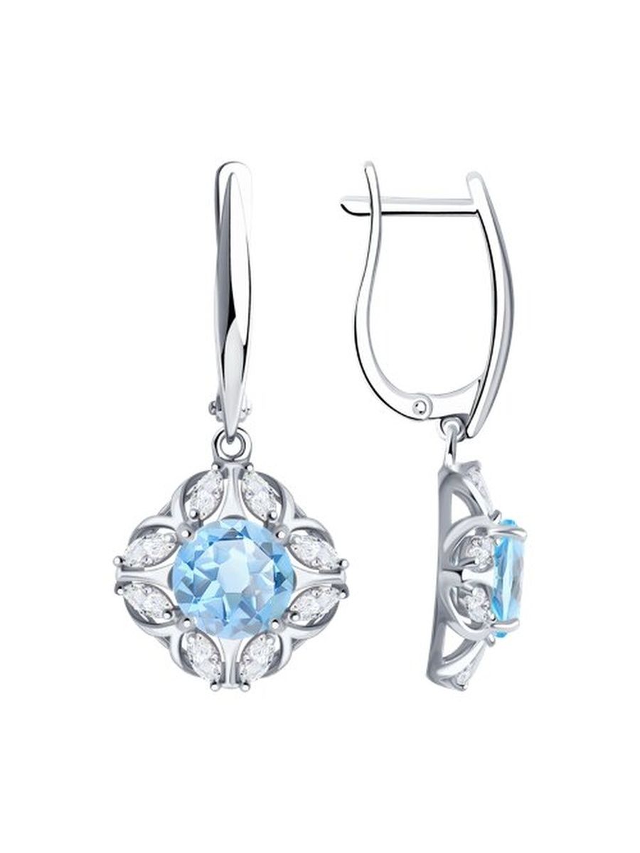

Серьги из серебра TEO MAORI 892025298, топаз/фианит, 892025298