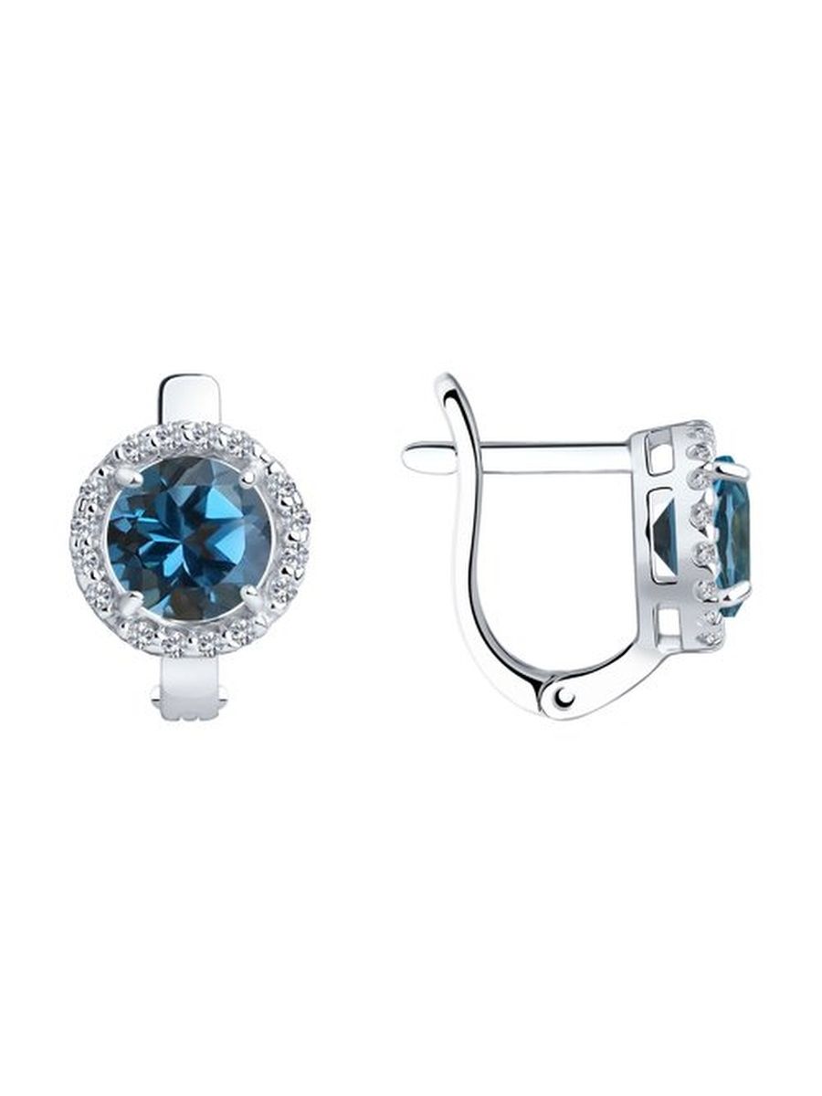 

Серьги из серебра TEO MAORI 892021163, топаз/фианит, 892021163