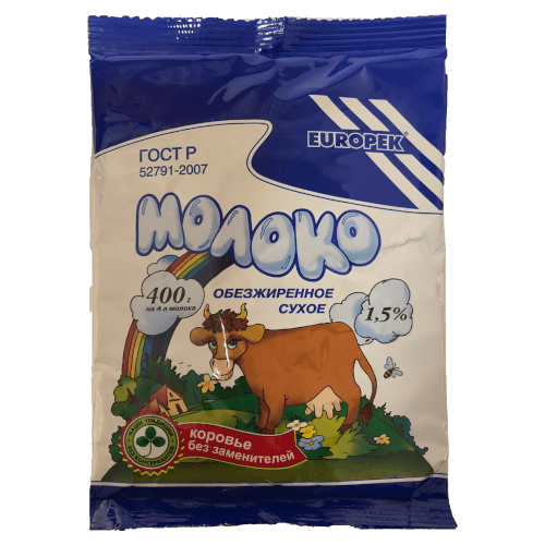 Молоко сухое Europek  1,5 % жирности, 20 шт по 400 г