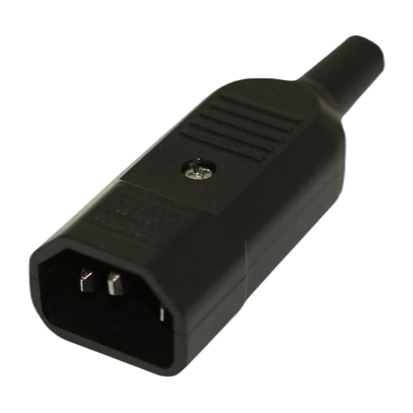 Hyperline CON-IEC320C14 Разъем IEC 60320 C14 220В 10A на кабель плоские выступающие штырев прямой разъем на кабель hyperline
