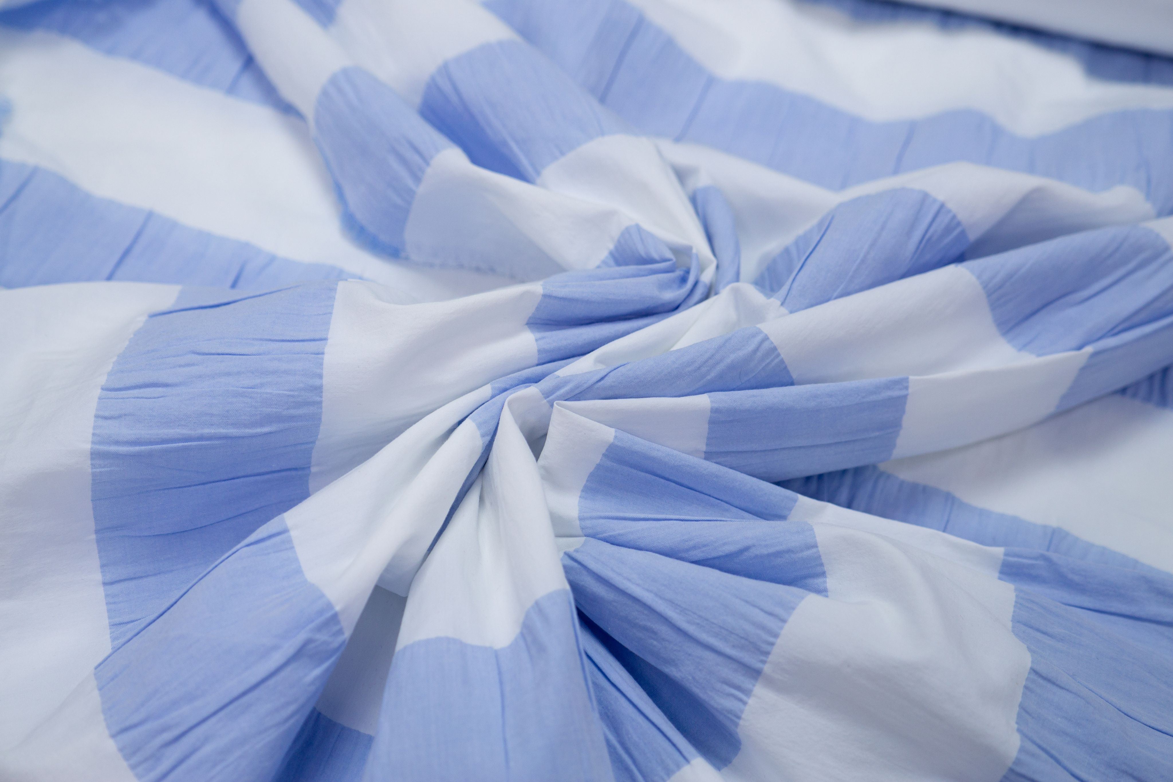

Ткань UNOFABRIC CA112887 Хлопок в полоску креш 100x125 см, Голубой