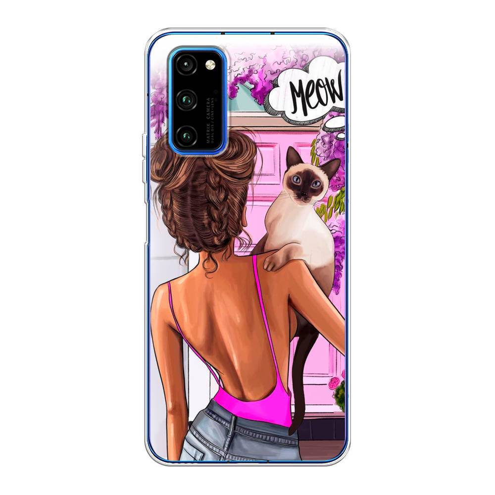

Чехол Awog "Девушка с кошкой" для Honor View 30/View 30 Pro, 611350-7
