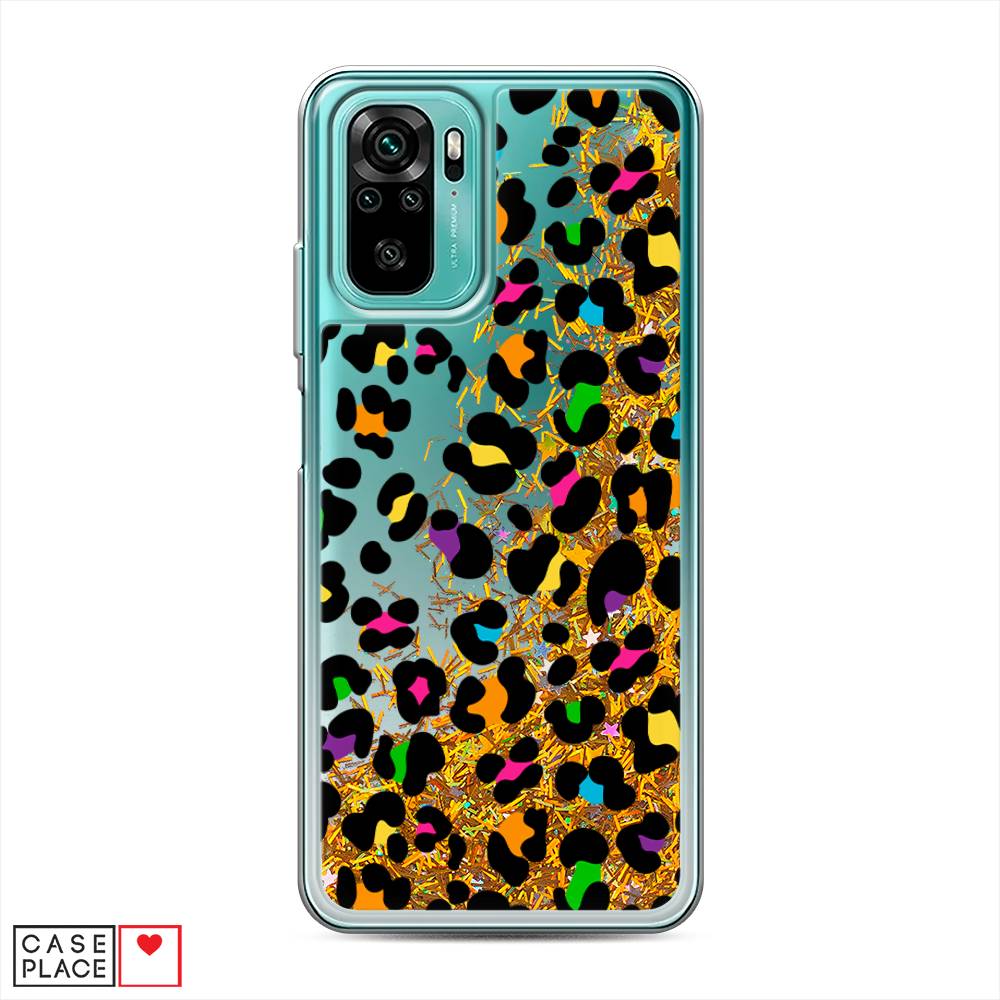 

Жидкий чехол с блестками "Яркий леопард" на Xiaomi Redmi Note 10, 39790-1