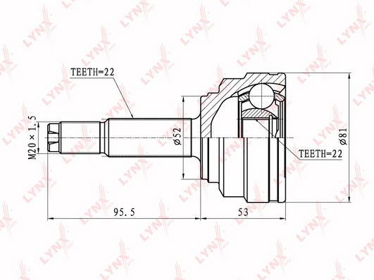 

ШРУС наруж.CHEVROLET AVEO 1.4 03-08/KALOS 1.4 05=>, DAEWOO KALOS 1.4 02=>