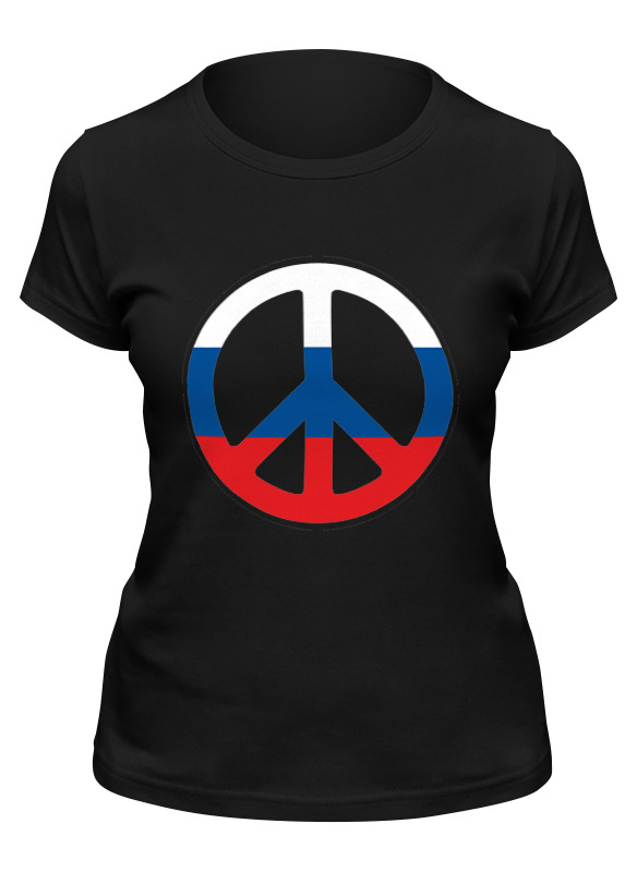 

Футболка женская Printio Russian pacifist черная L, Черный;серый, Russian pacifist