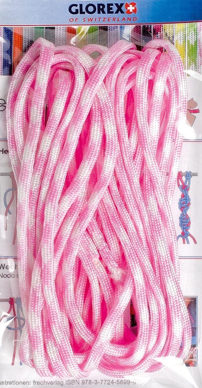 

64000 Шнур Paracord 2x4мм, 5м Glorex (120 розовый с белым узором)