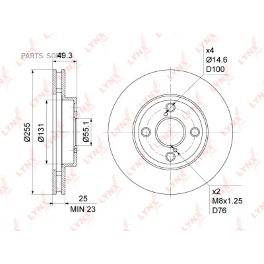 

Диск торм.пер.TOYOTA Corolla(E12) 1.3-1.8 01-07 / Corolla Verso 1.8 01-04