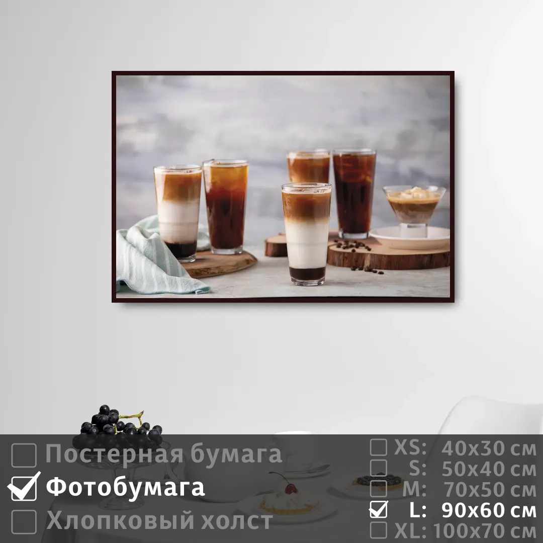 

Постер на фотобумаге ПолиЦентр Кофейные коктейли 90х60 см, КофейныеКоктейли